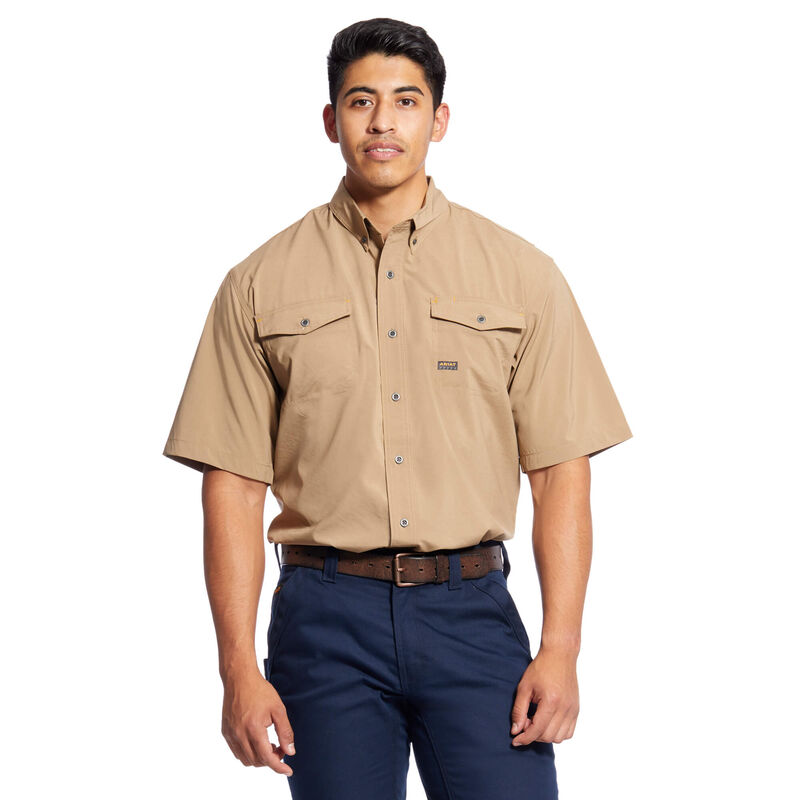 Ariat Hemden Herren - Rebar Made Tough Venttek Durastretch Work Khaki ( UBDSQ-5394 )
